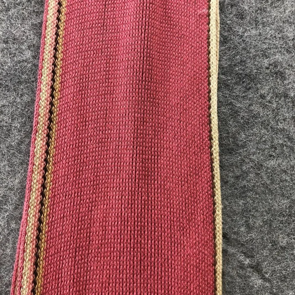 V. Fraas Germany 100% Bamboo Fringe Rectangle Scarf Pink Raspberry Stripe Womens